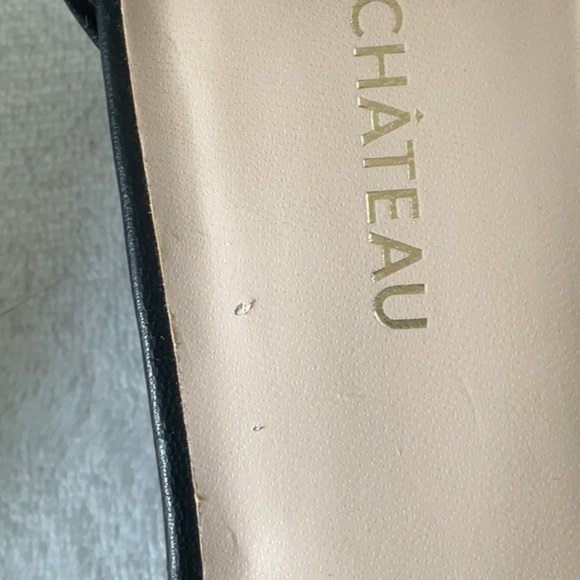 Le Chateau Black and Cream Wedge Sandals - Picture 5 of 7